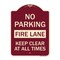 Signmission No Parking Fire Lane Keep Clear All Times Heavy-Gauge Aluminum Sign, 24" x 18", BU-1824-23620 A-DES-BU-1824-23620 - alternate 1